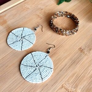 2PC Beautiful Kenyan Beaded Bracelet Set